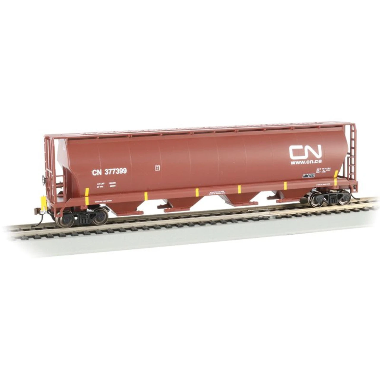 Bachmann 73803 - Cylindrical Grain Hopper With FRED Canadian National (CN) 377399 - HO Scale 1 Bachmann 73803 - Cylindrical Grain Hopper With FRED Canadian National (CN) 377399 - HO Scale