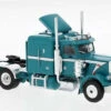 Brekina 85710 - 1973 Peterbilt 359 Sleeper-Cab Tractor - Assembled - Turquoise, White - HO Scale