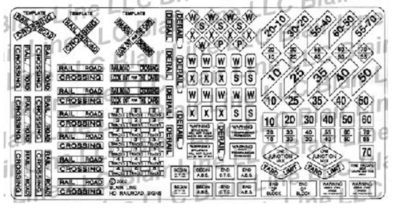 Blair Line 001 - Highway Railroad Signs - N Scale 1 Blair Line 001 - Highway Railroad Signs - N Scale