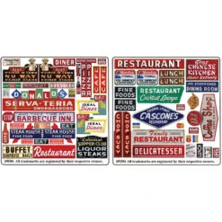Blair Line 036 - Printed Storefront & Advertising Signs -- Restaurant & Cafe Signs - N Scale Kit