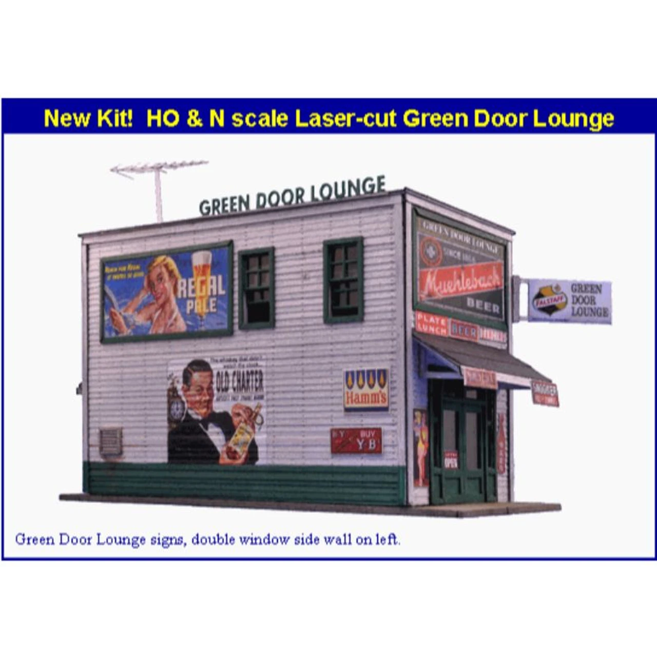 Blair Line 1008 - Green Door Lounge - N Scale Kit 1 Blair Line 1008 - Green Door Lounge - N Scale Kit