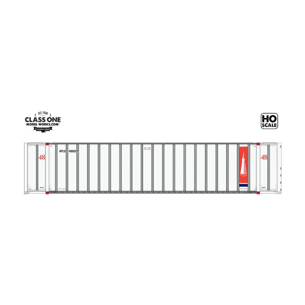 Class One Model Works CT00207 - Hyundai 48' Exterior-Post Containers TransAmerica 489061 / 489145 - HO Scale 1 Class One Model Works CT00207 - Hyundai 48' Exterior-Post Containers TransAmerica 489061 / 489145 - HO Scale