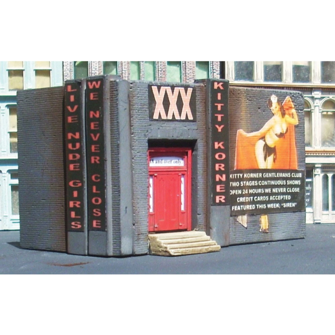 Downtown Deco 2015 - Kitty Korner (Adult Theme Signs) - N Scale Kit 1 Downtown Deco 2015 - Kitty Korner (Adult Theme Signs) - N Scale Kit