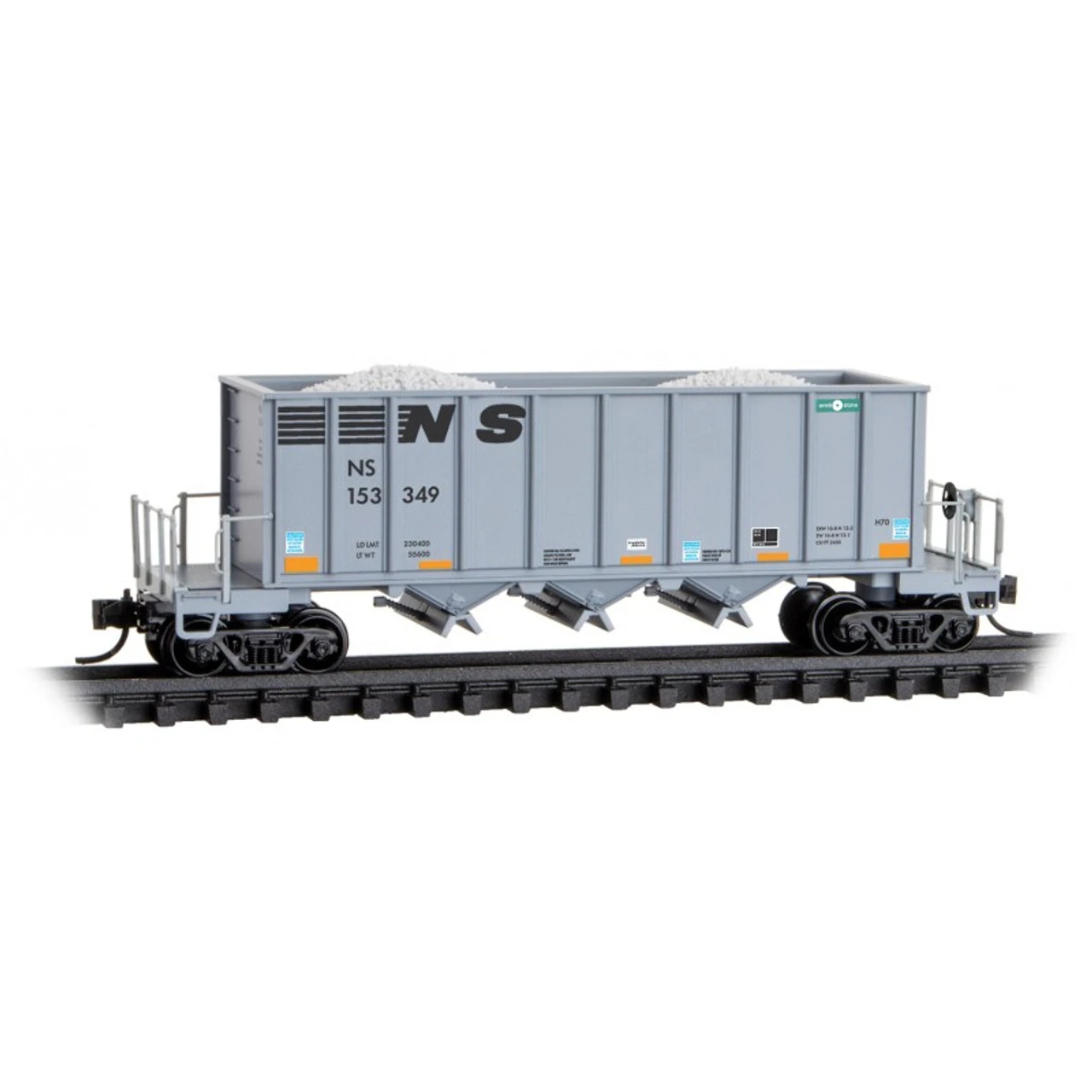 Micro-Trains Line 12500151 - 43' Rapid Discharge Hopper Norfolk Southern (NS) 153349 - N Scale 1 Micro-Trains Line 12500151 - 43' Rapid Discharge Hopper Norfolk Southern (NS) 153349 - N Scale