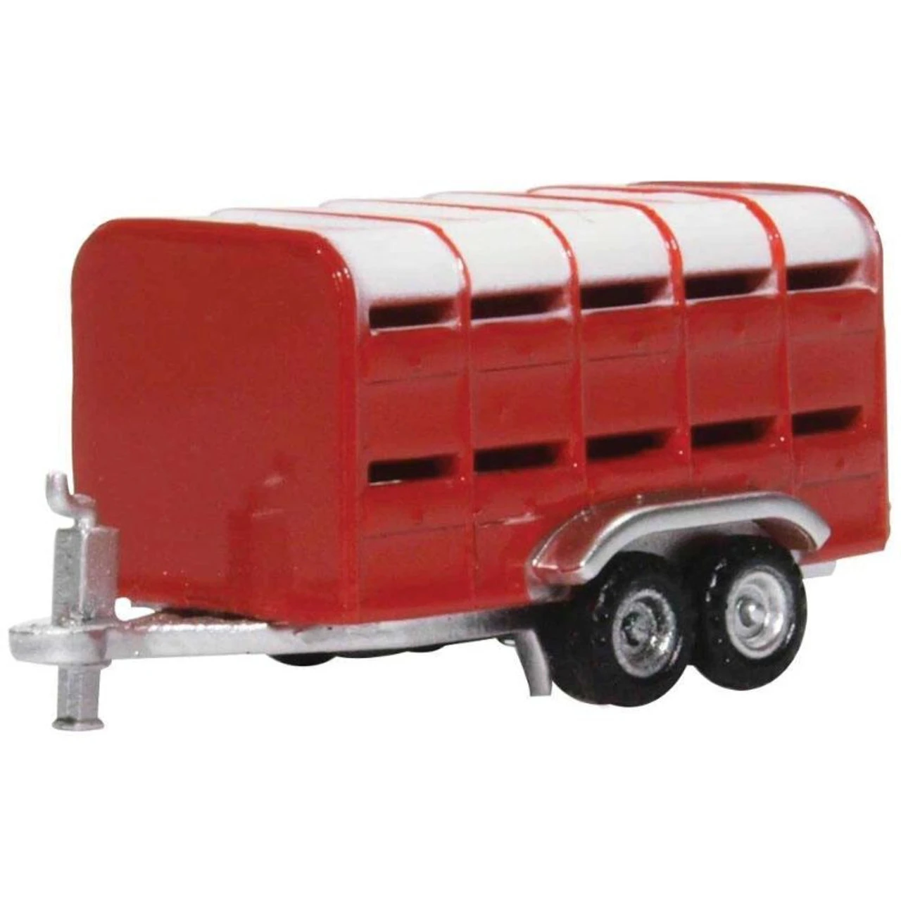 Oxford Diecast Farm004 - Livestock Trailer Red/White - 1:146 1 Oxford Diecast Farm004 - Livestock Trailer Red/White - 1:146