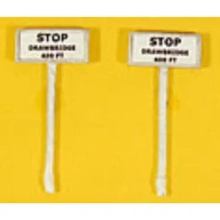 JL Innovative 847 - Custom Right Of Way Signs - Stop Drawbridge - HO Scale