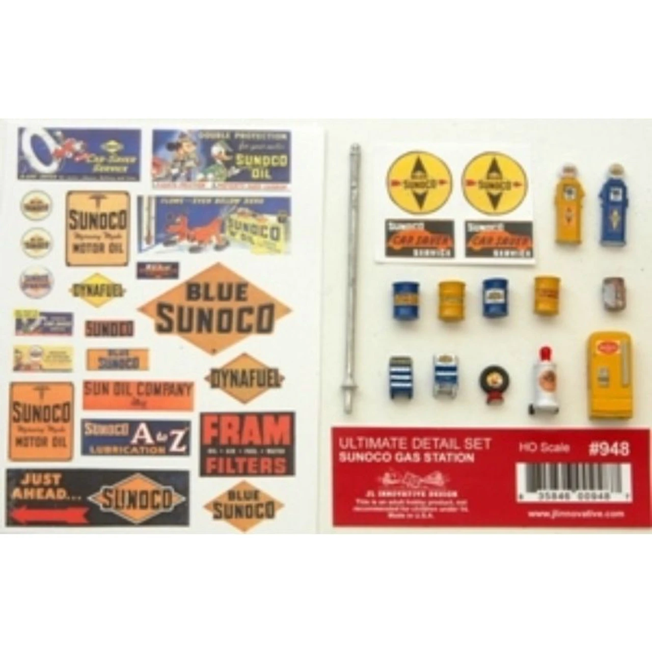 JL Innovative 948 - Ultimate Detail Set Sunoco Gas Station - HO Scale 1 JL Innovative 948 - Ultimate Detail Set Sunoco Gas Station - HO Scale