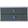 Jacksonville Terminal Co 405051 - MOL GRAY-Initial Logo - 40' HIGH CUBE Containers With Magnetic System, Corrugated-side - N Scale