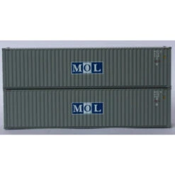 Jacksonville Terminal Co 405051 - MOL GRAY-Initial Logo - 40' HIGH CUBE Containers With Magnetic System, Corrugated-side - N Scale