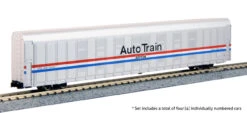 Kato 1065508 - AutoTrain Autorack Phase III Pack Amtrak (AMTK) 9116, 9117, 9119, 9122 - N Scale