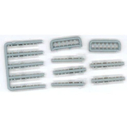 Lonestar Model 12109 - Load Tie Downs; 15 Chain W/Rachet & 12 Roll-Up Tie Downs - Rail Brown - HO Scale Kit