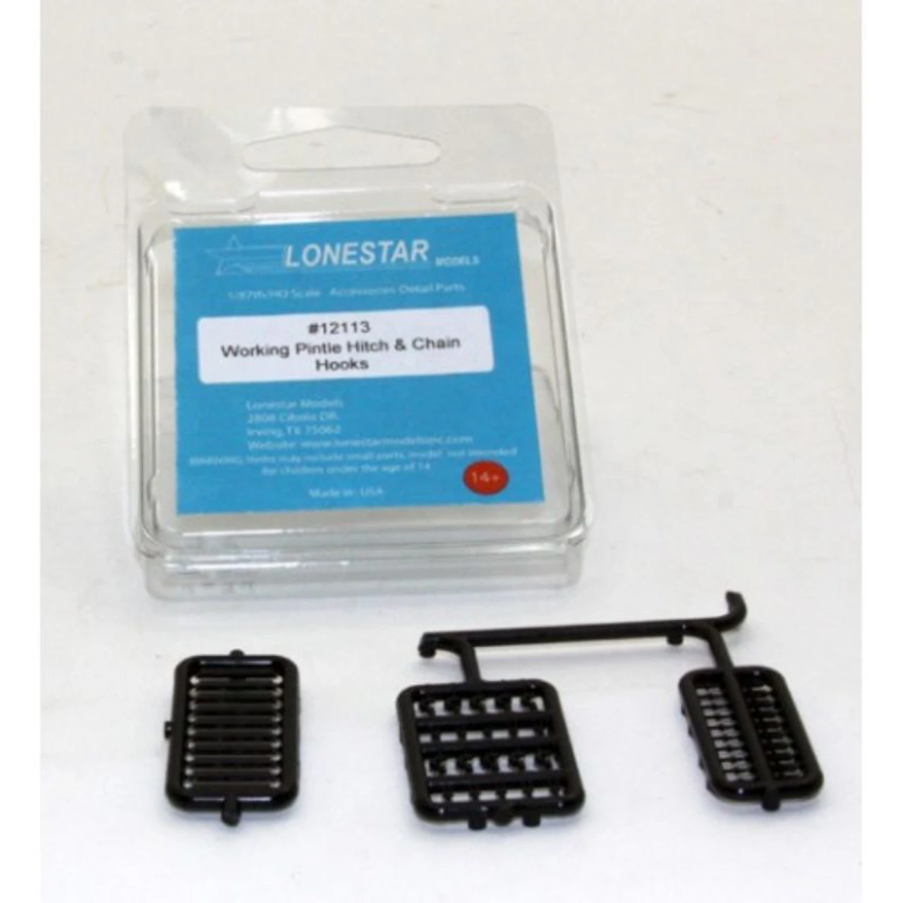 Lonestar Model 12113 - Pintle Hitch Accessory Pack - Black - HO Scale Kit 1 Lonestar Model 12113 - Pintle Hitch Accessory Pack - Black - HO Scale Kit