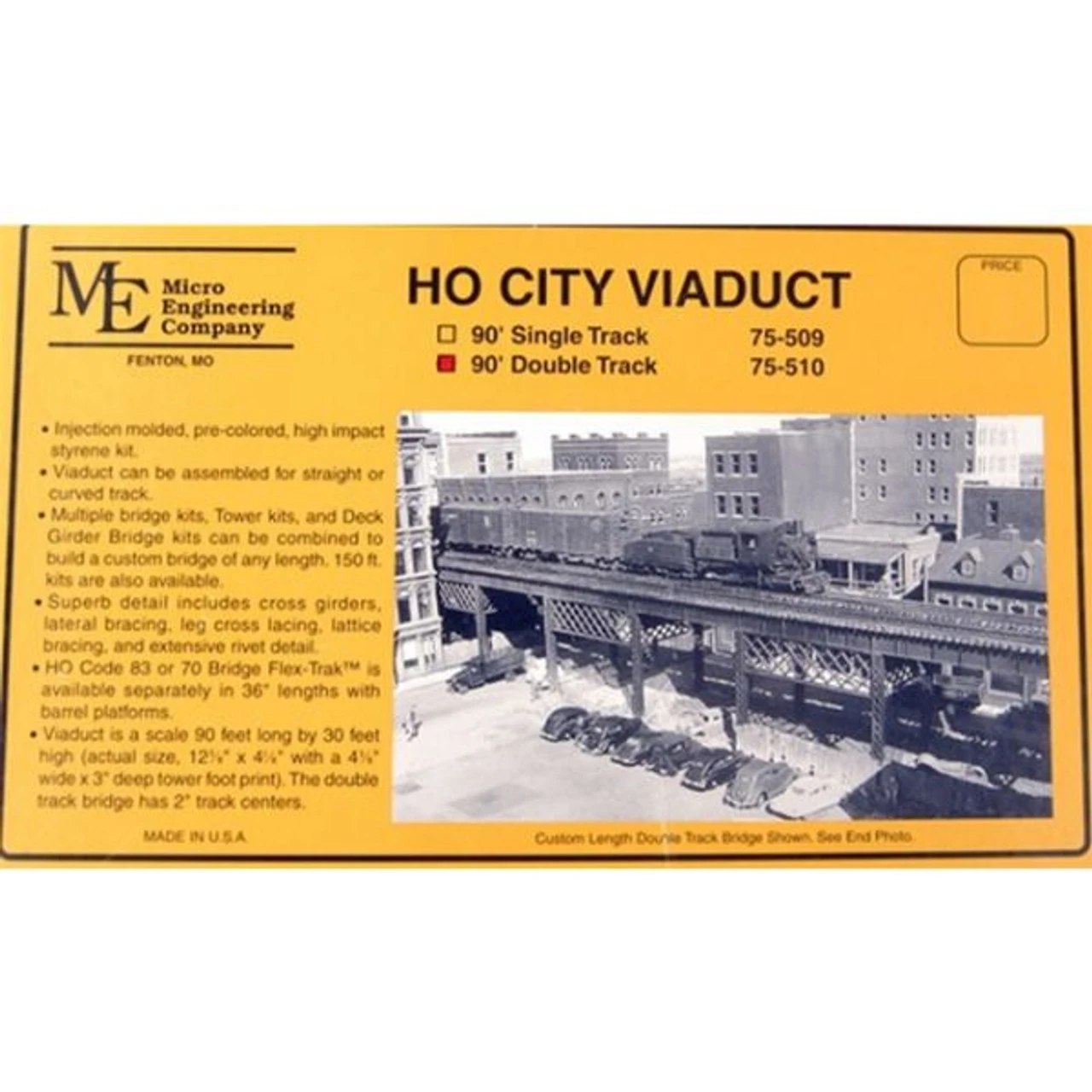 Micro-Engineering 75-510 - 90' Double Track City Viaduct - HO Scale Kit 1 Micro-Engineering 75-510 - 90' Double Track City Viaduct - HO Scale Kit