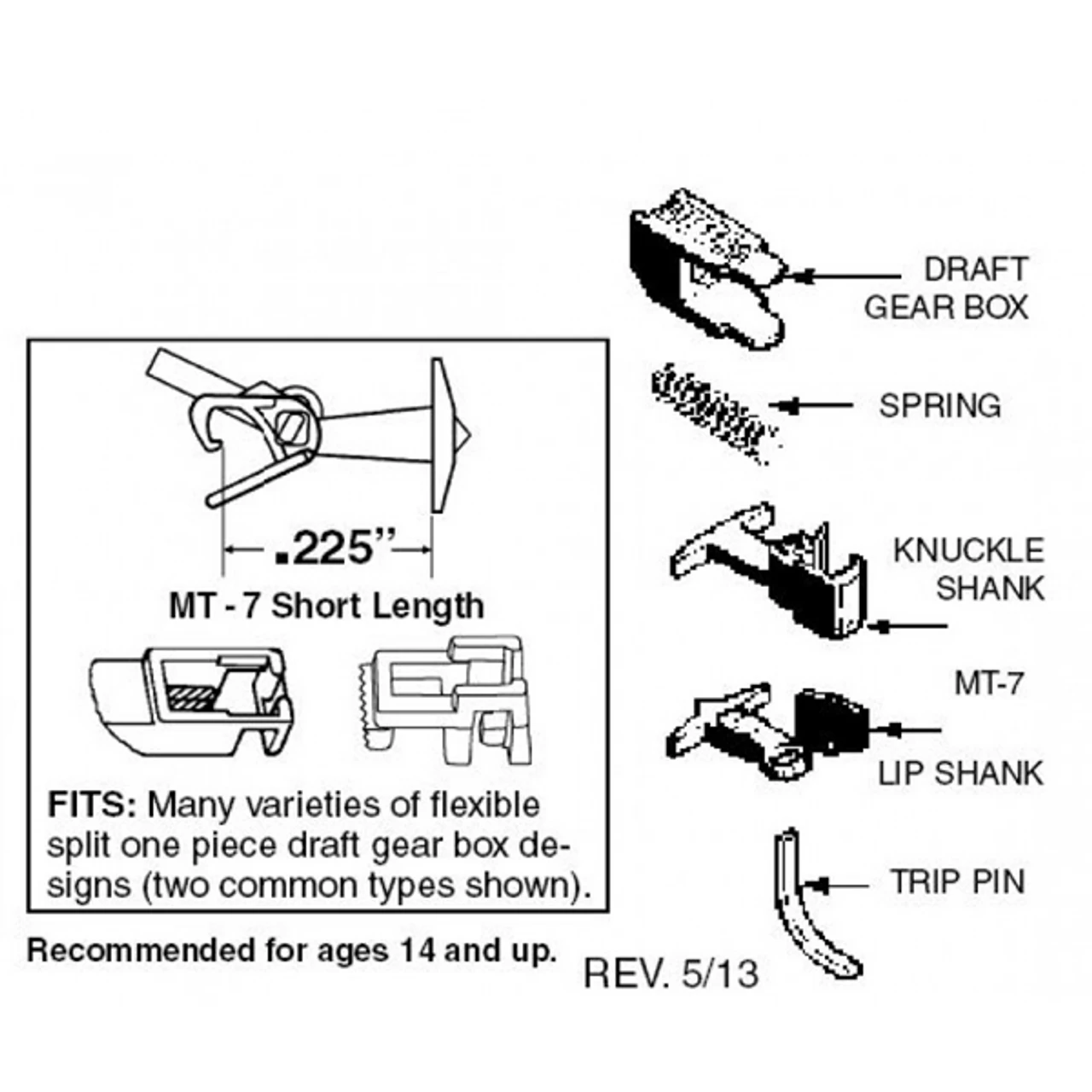 Micro-Trains 00130012 - Universal Short T Coupler Conversion (1128) - 2 Pair 1 Micro-Trains 00130012 - Universal Short T Coupler Conversion (1128) - 2 Pair