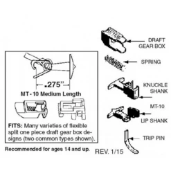 Micro-Trains 00130013 - Universal Medium T Coupler Conversion (1129) - 2 Pair