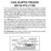 Micro-Trains 00302072 - Coil Elliptic Trucks With Medium Extension Couplers (1138) 1 Pair