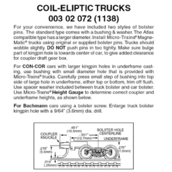 Micro-Trains 00302072 - Coil Elliptic Trucks With Medium Extension Couplers (1138) 1 Pair