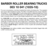 Micro-Trains 00310041 - Barber Roller Bearing Trucks With Short Extension Couplers (1035-10) 10 Pair