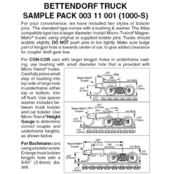 Micro-Trains 00311001 - Bettendorf Trucks Sampler Pack (1000-S) 3 Pair