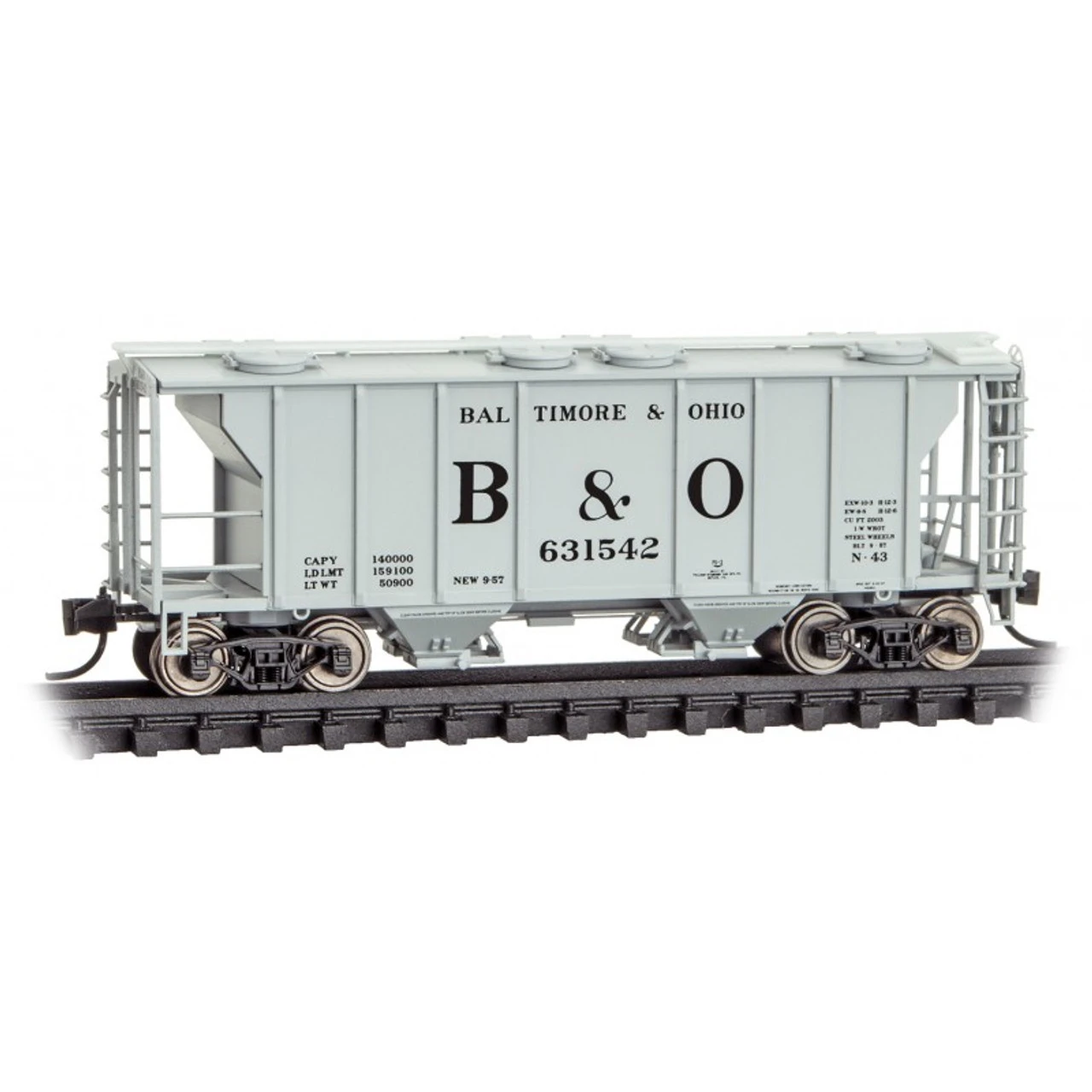 Micro-Trains Line 09500042 - PS-2 2-Bay Covered Hopper Baltimore & Ohio (B&O) 631542 - N Scale 1 Micro-Trains Line 09500042 - PS-2 2-Bay Covered Hopper Baltimore & Ohio (B&O) 631542 - N Scale
