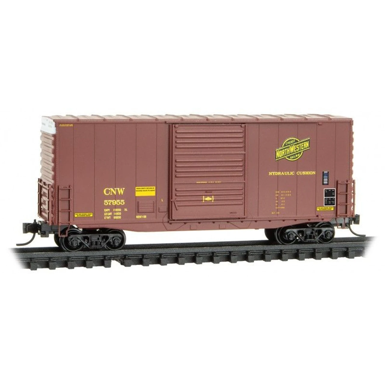 Micro-Trains Line 10100111 - 40' Hy-Cube Box Car, Single Door Chicago & Northwestern (CNW) 57955 - N Scale 1 Micro-Trains Line 10100111 - 40' Hy-Cube Box Car, Single Door Chicago & Northwestern (CNW) 57955 - N Scale