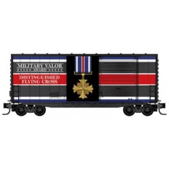 Micro-Trains Line 10100770 - 40' Hy-Cube Box Car, Single Door Military Valor Award - Distinguished Flying Cross - N Scale