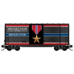 Micro-Trains Line 10100773 - 40' Hy-Cube Box Car, Single Door Military Valor Award - Bronze Star - N Scale