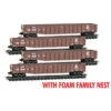 Micro-Trains Line 99300200 - 50' Steel Side Gondola FOAM 4pk New York Central (NYC) 585131, 585138, 585140, 585143 - N Scale