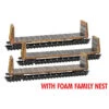 Micro-Trains Line 99305049 - 61' Bulkhead Flatcar WEATHERED FOAM 3-PACK Union Pacific (UP) 215700, 215708, 215725 - N Scale