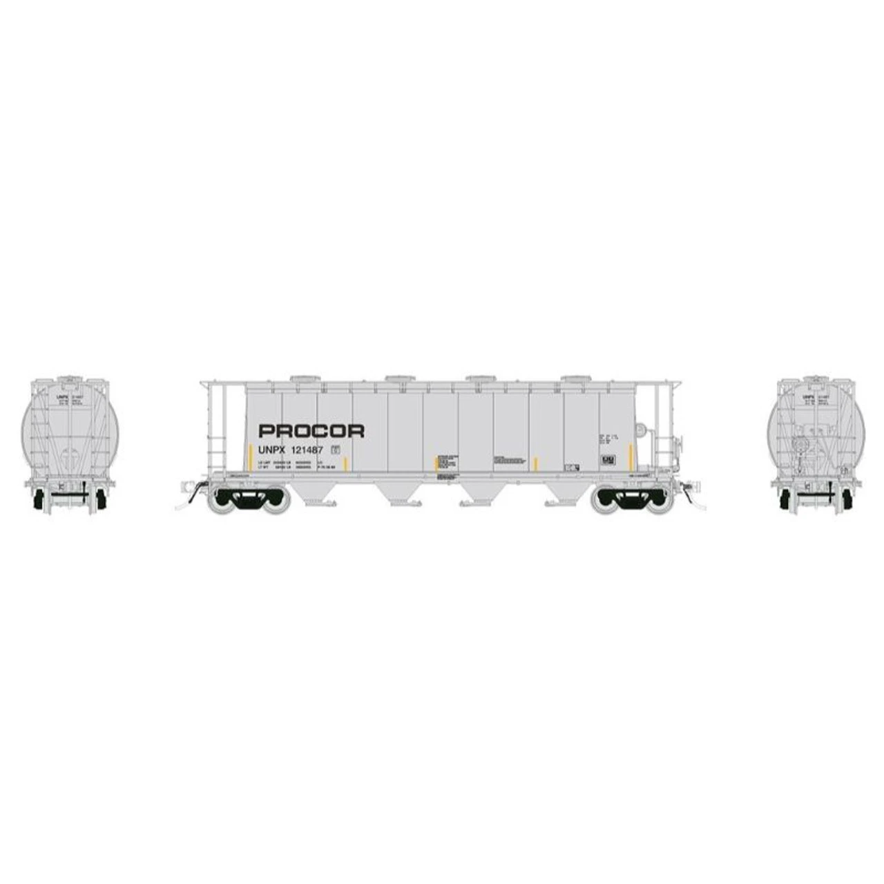 Rapido 127030A-5 - NSC 3800 Cylindrical Hopper Procor (UNPX) 121475 - HO Scale 1 Rapido 127030A-5 - NSC 3800 Cylindrical Hopper Procor (UNPX) 121475 - HO Scale