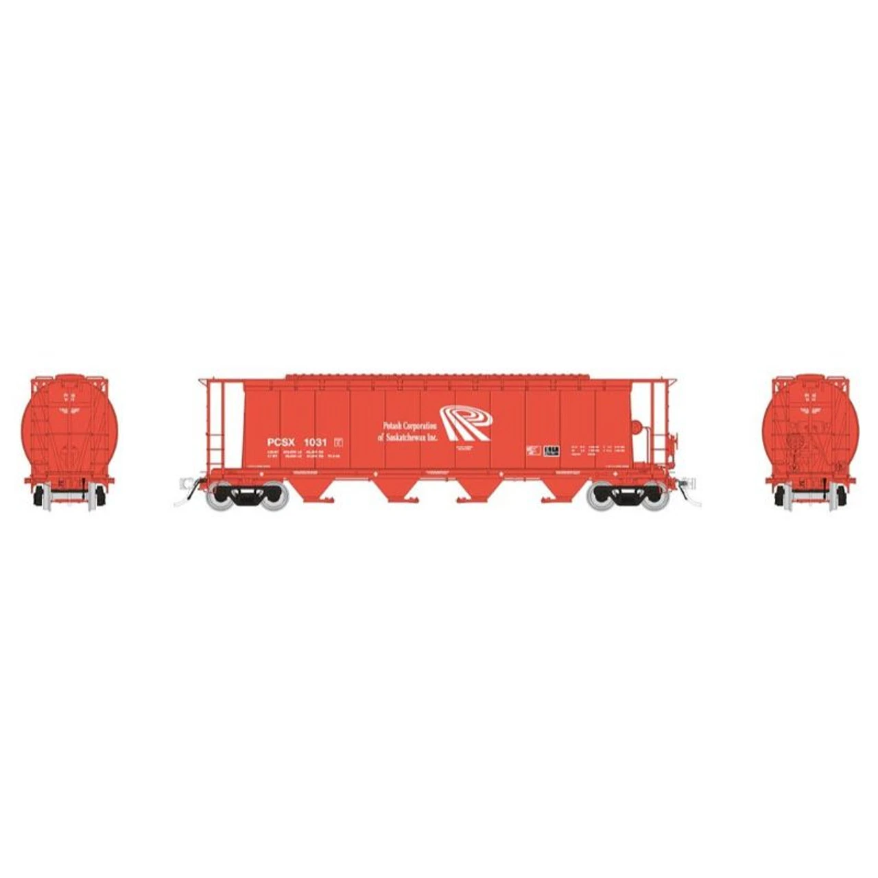 Rapido 127031A-5 - NSC 3800 Cylindrical Hopper Potash Corp (PCSX) 1039 - HO Scale 1 Rapido 127031A-5 - NSC 3800 Cylindrical Hopper Potash Corp (PCSX) 1039 - HO Scale