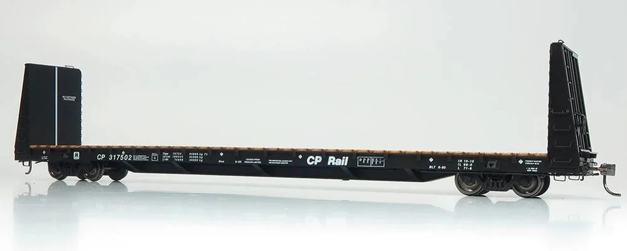 Rapido 147002A - Marine Industries 66' Bulkhead Flatcar Canadian Pacific (CP) 317410 - HO Scale 1 Rapido 147002A - Marine Industries 66' Bulkhead Flatcar Canadian Pacific (CP) 317410 - HO Scale