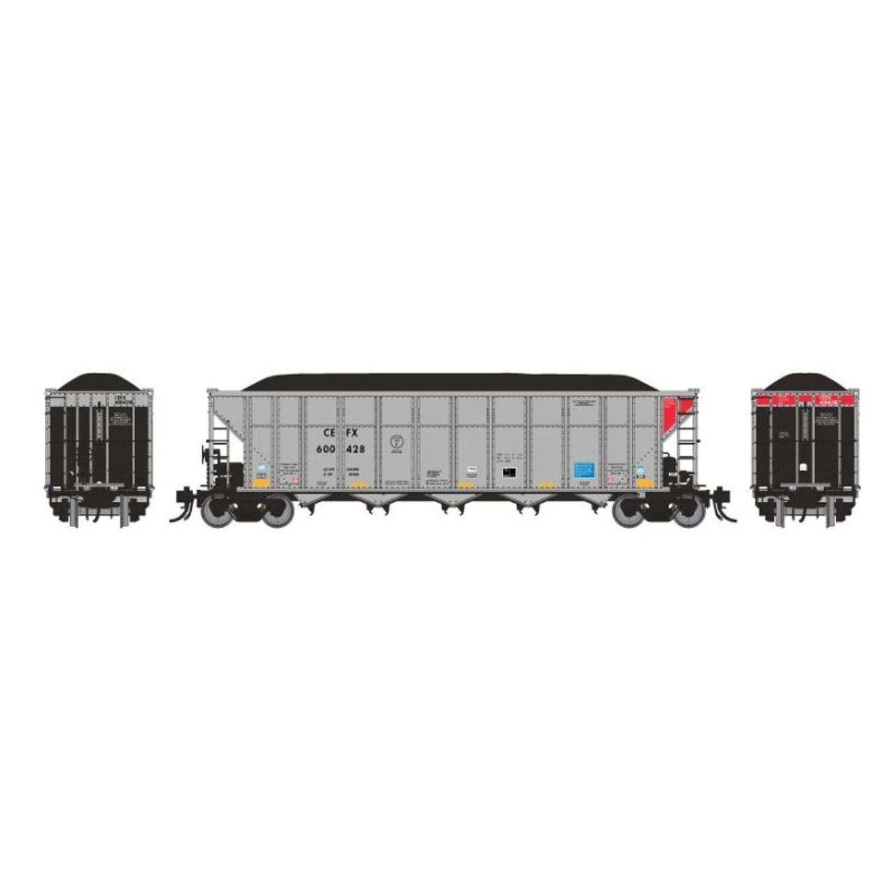 Rapido 169007A-5 - Autoflood III Coal Hopper CEFX 600658 - HO Scale 1 Rapido 169007A-5 - Autoflood III Coal Hopper CEFX 600658 - HO Scale