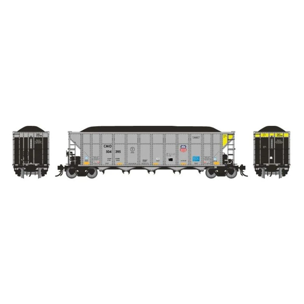 Rapido 169021A-6 - Autoflood III Coal Hopper Union Pacific (CMO) 504395 - HO Scale 1 Rapido 169021A-6 - Autoflood III Coal Hopper Union Pacific (CMO) 504395 - HO Scale