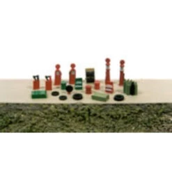 Railway Express Miniatures 2181 - Deluxe Gas Station Detail Set (20 Pcs) - N Scale