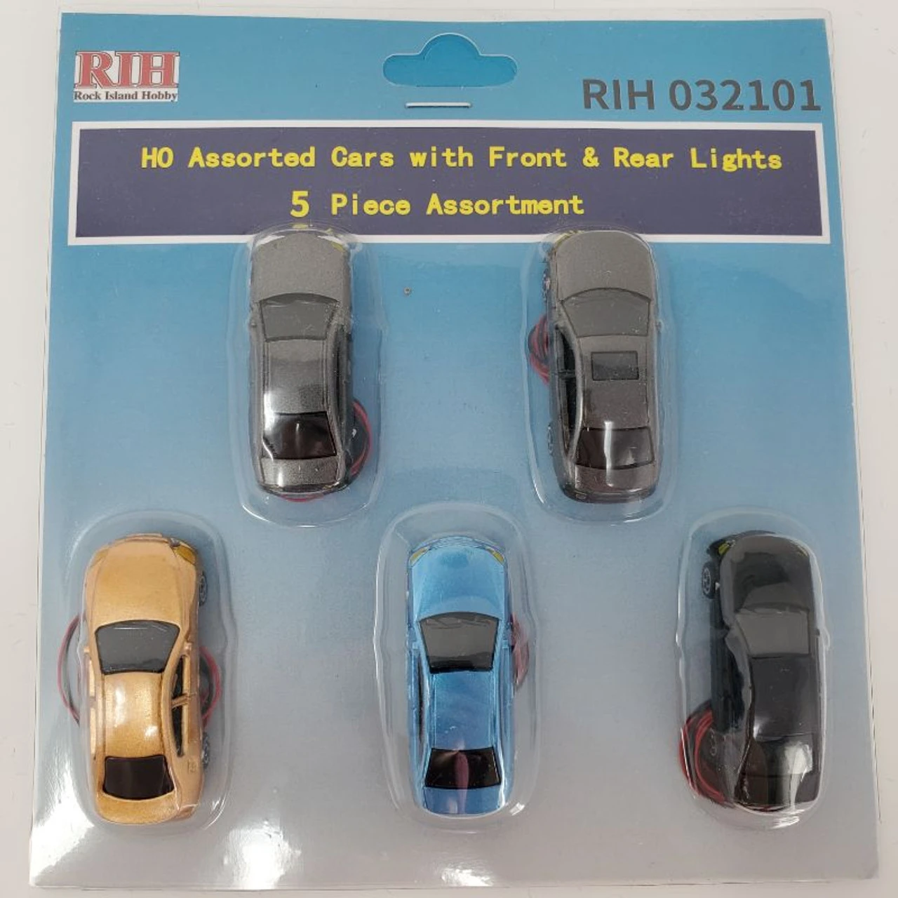Rock Island Hobby 032101 - Autos With Front And Rear Lights - HO Scale 1 Rock Island Hobby 032101 - Autos With Front And Rear Lights - HO Scale