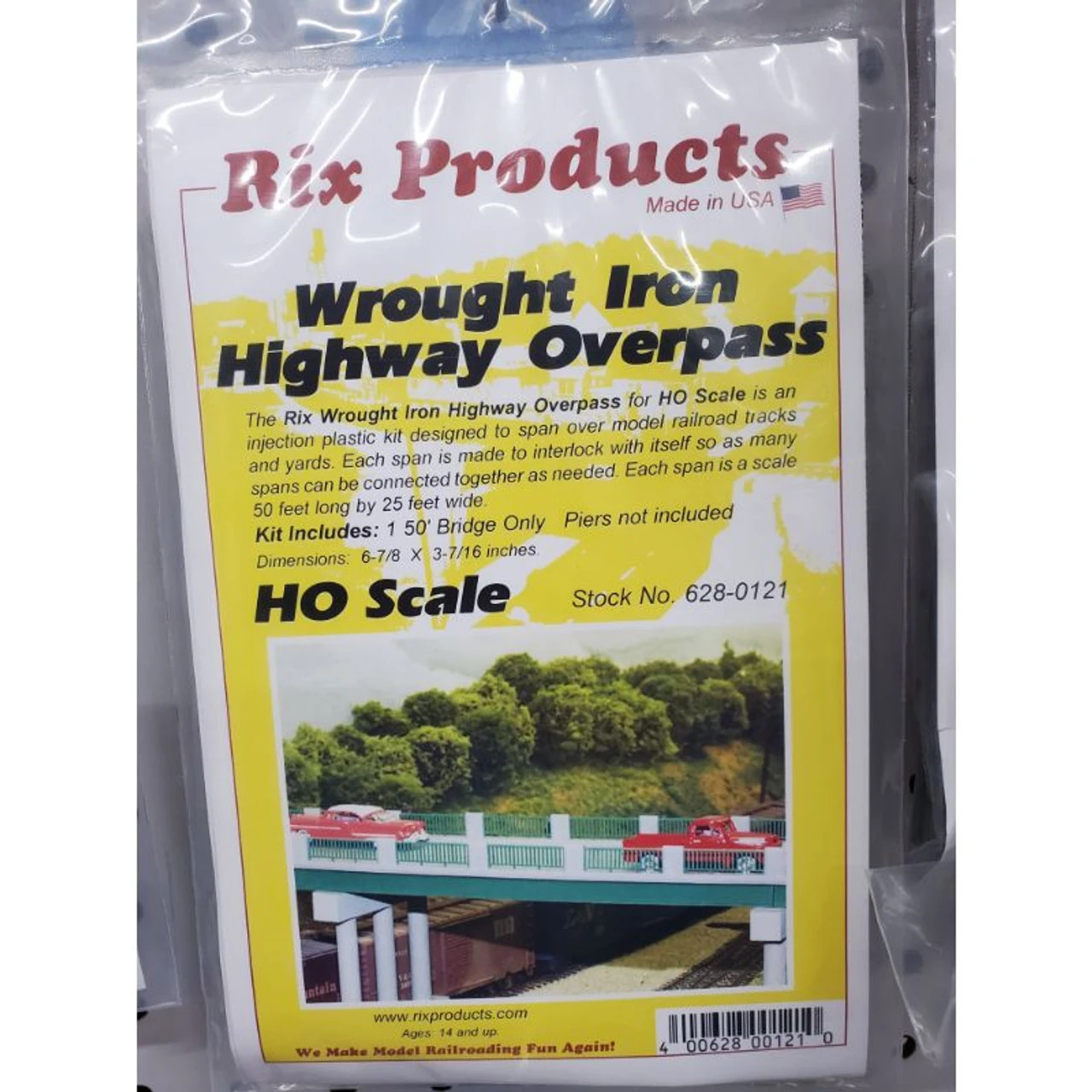 Rix Products 121 - Wrought Iron 50 Foot Highway Overpass - HO Scale Kit 1 Rix Products 121 - Wrought Iron 50 Foot Highway Overpass - HO Scale Kit