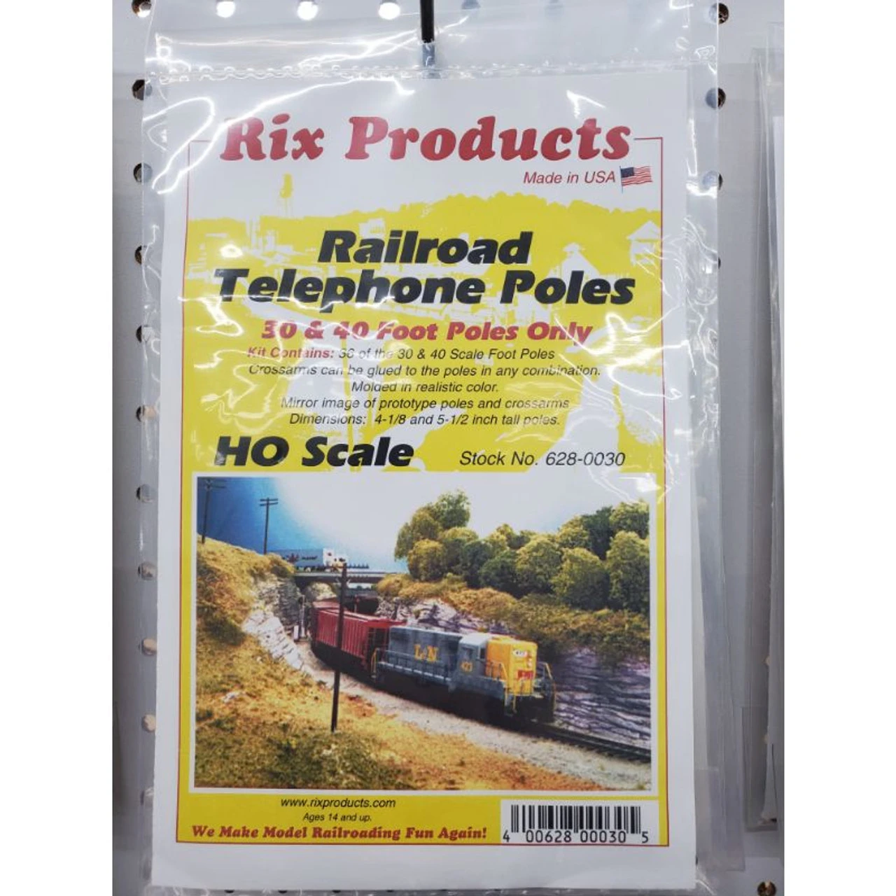 Rix Products 0030 - Railroad Telephone Poles 30' And 40' Poles Only - HO Scale Kit 1 Rix Products 0030 - Railroad Telephone Poles 30' And 40' Poles Only - HO Scale Kit