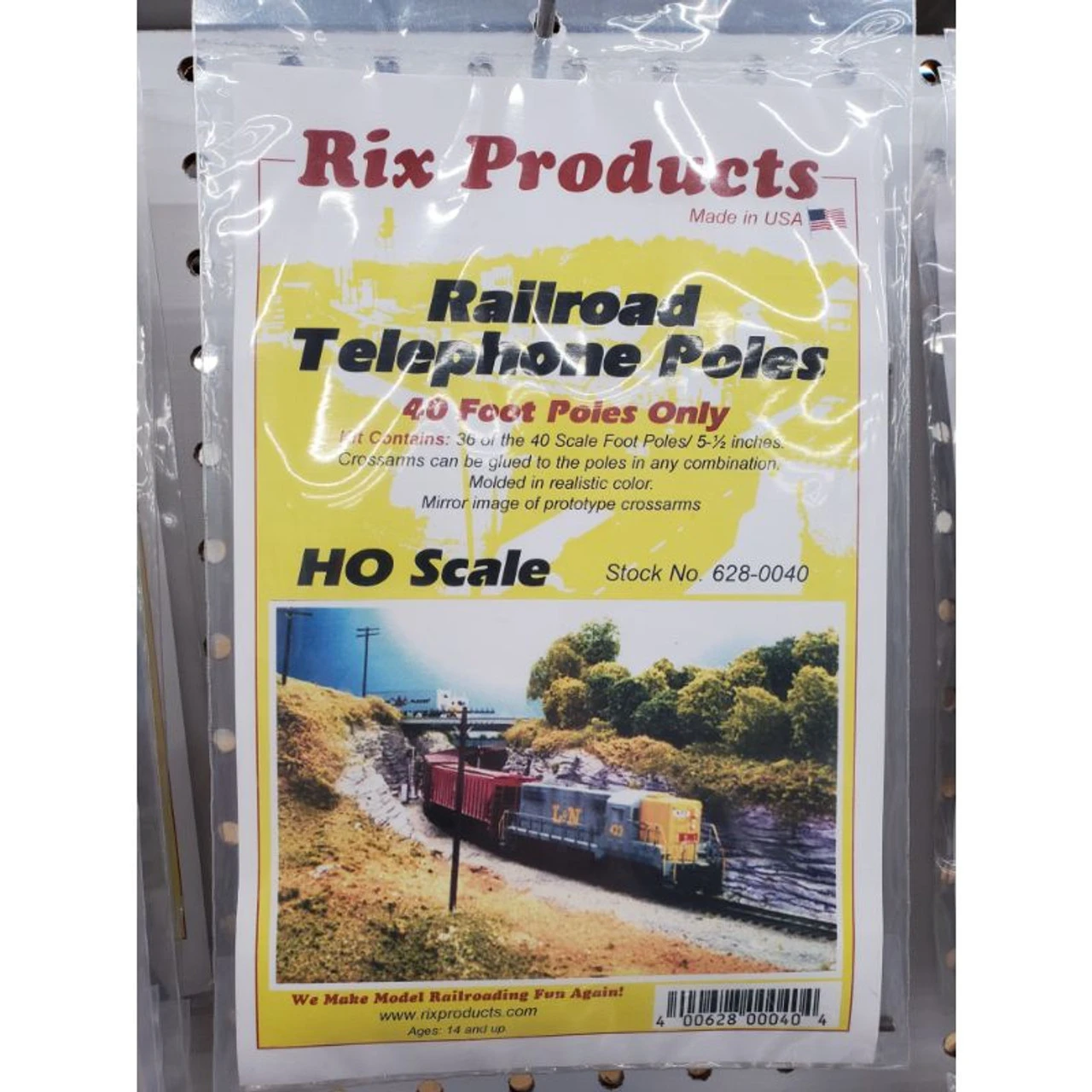 Rix Products 0040 - Railroad Telephone Poles, 40' Poles Only 36pcs - HO Scale Kit 1 Rix Products 0040 - Railroad Telephone Poles, 40' Poles Only 36pcs - HO Scale Kit