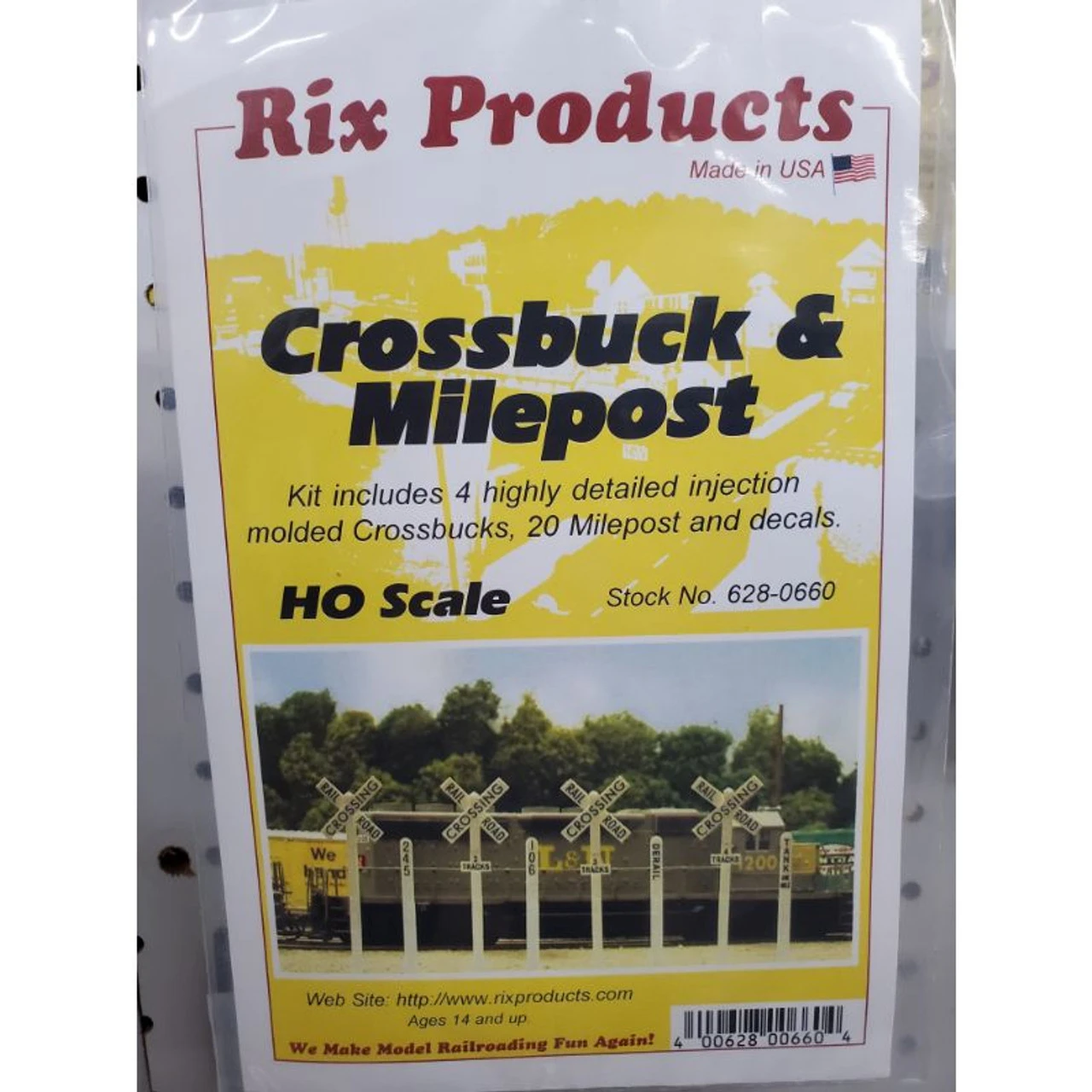 Rix Products 660 - Crossbuck And Milepost - HO Scale Kit 1 Rix Products 660 - Crossbuck And Milepost - HO Scale Kit