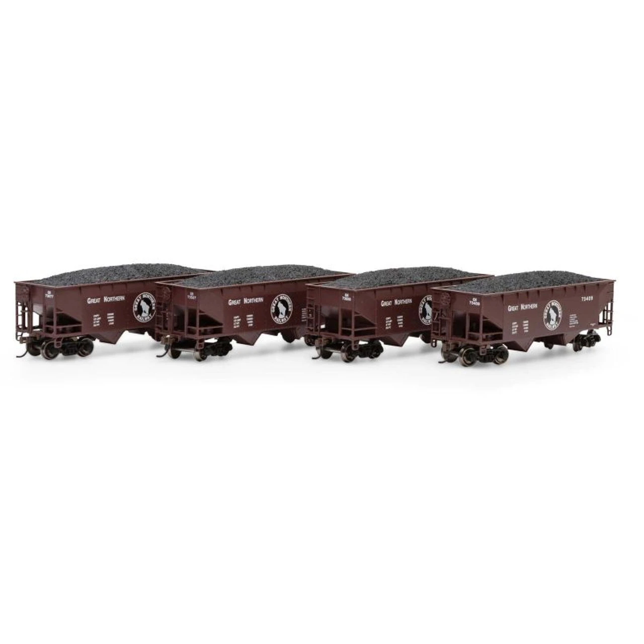 Athearn Roundhouse 1290 - 34' 2-Bay Offset Open Hopper (4) Great Northern (GN) - HO Scale 1 Athearn Roundhouse 1290 - 34' 2-Bay Offset Open Hopper (4) Great Northern (GN) - HO Scale