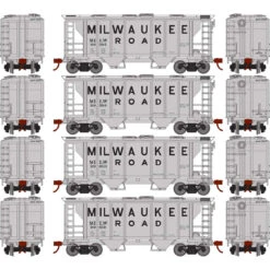 Athearn Roundhouse 2388 - PS-2 2003 2-Bay Covered Hopper Milwaukee Road (MILW) 99585, 99598, 99603, 99619 - HO Scale