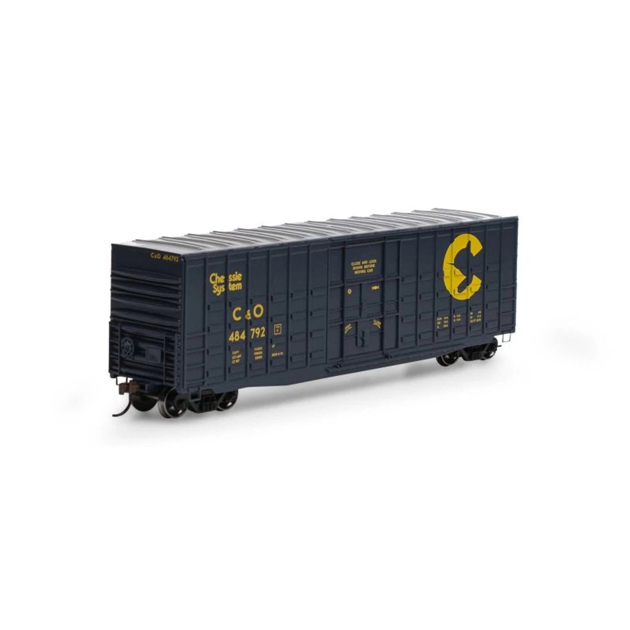 Athearn Roundhouse 88082 - 50' Waffle High Cube Plug Door Box Chessie (C&O) 484792 - HO Scale 1 Athearn Roundhouse 88082 - 50' Waffle High Cube Plug Door Box Chessie (C&O) 484792 - HO Scale