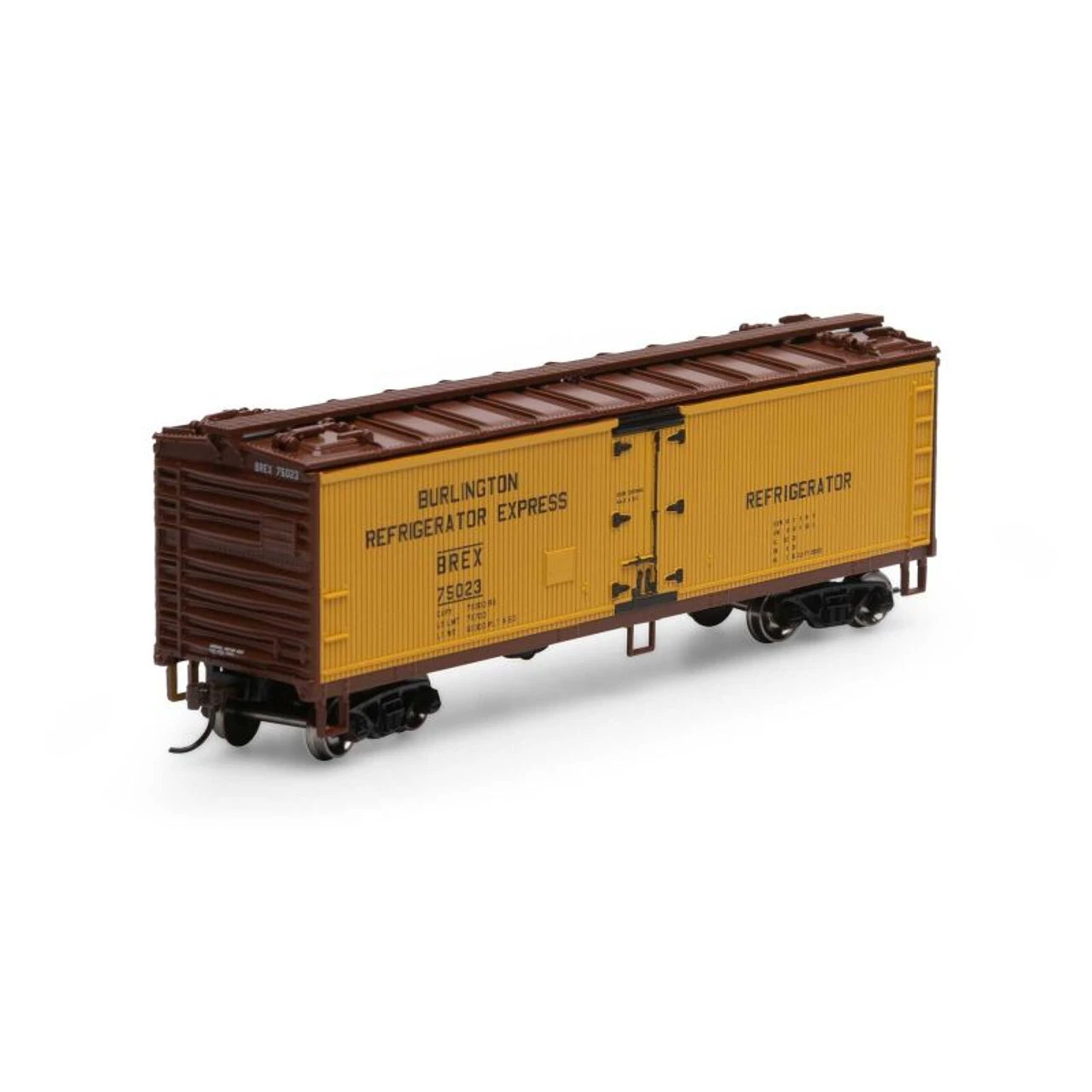 Athearn Roundhouse 98489 - 40' Wood Reefer Burlington Refrigerator Express (BREX) 75111 - HO Scale 1 Athearn Roundhouse 98489 - 40' Wood Reefer Burlington Refrigerator Express (BREX) 75111 - HO Scale