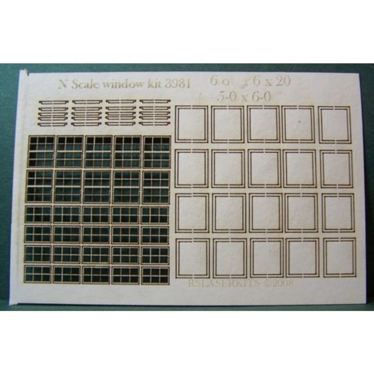 RslaserKits 3981 - Windows - X20 - 5-0 X 6-0 - N Scale Kit 1 RslaserKits 3981 - Windows - X20 - 5-0 X 6-0 - N Scale Kit