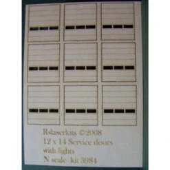 RslaserKits 3984 - 9 - 12x14 Service Doors With Lights - N Scale Kit
