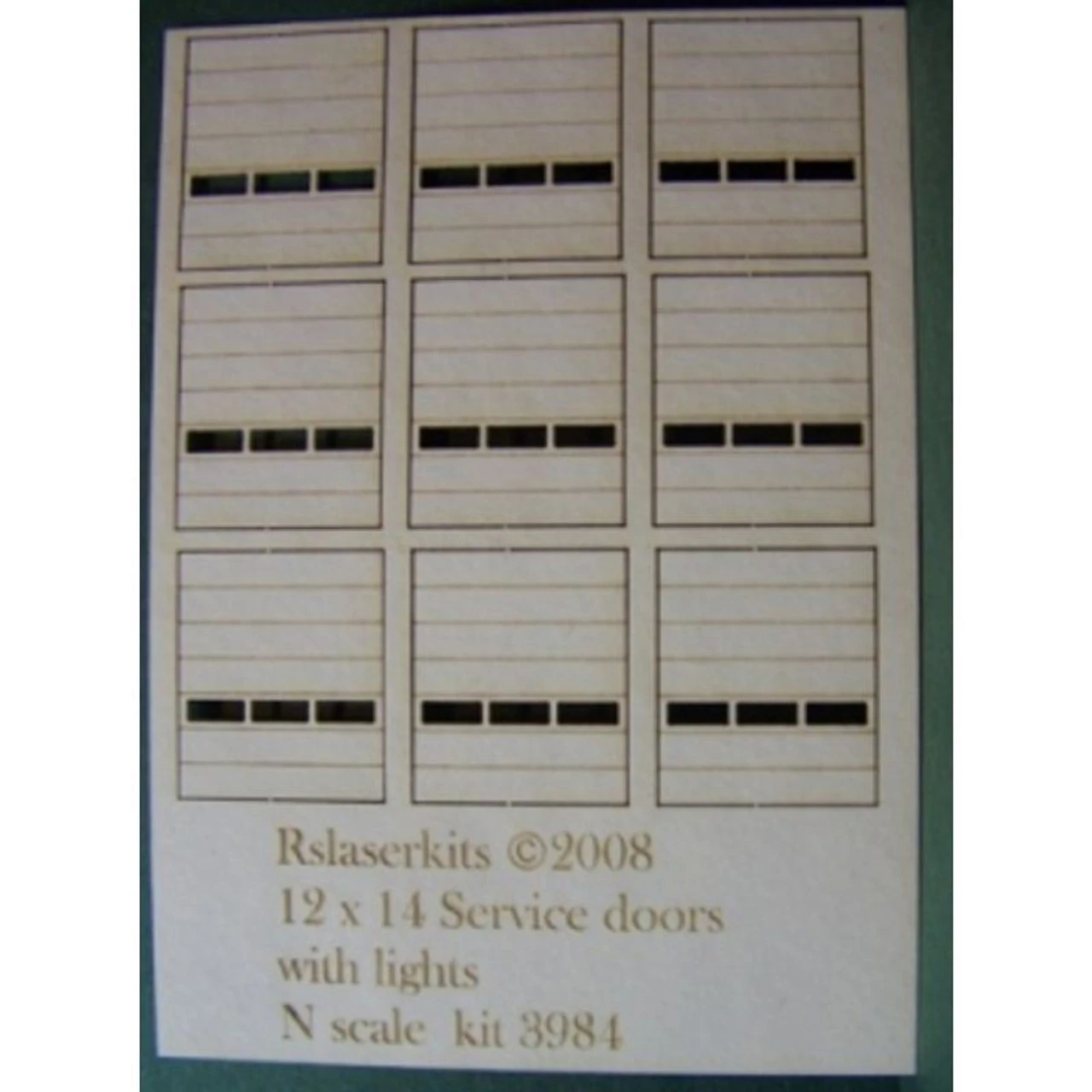 RslaserKits 3984 - 9 - 12x14 Service Doors With Lights - N Scale Kit 1 RslaserKits 3984 - 9 - 12x14 Service Doors With Lights - N Scale Kit