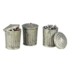 Showcase Miniatures 2325 - Trash Cans (9 Cans - 3 Designs) - HO Scale Kit