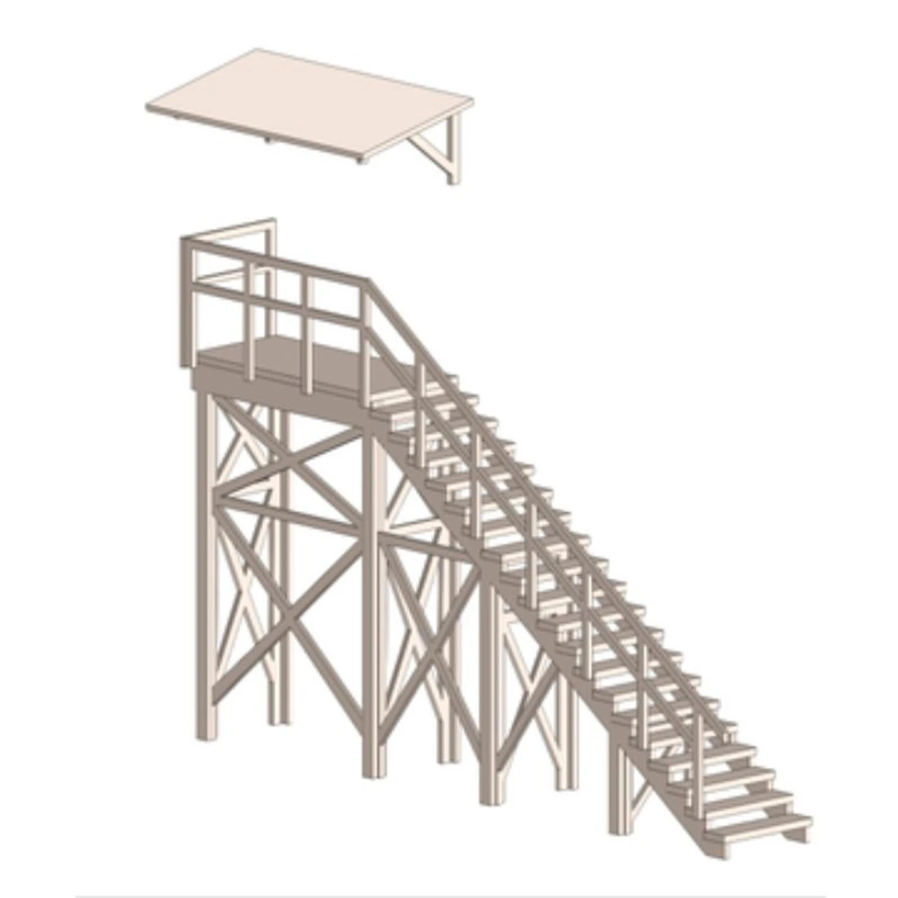 Showcase Miniatures 564 - Exterior Stairs - N Scale Kit 1 Showcase Miniatures 564 - Exterior Stairs - N Scale Kit