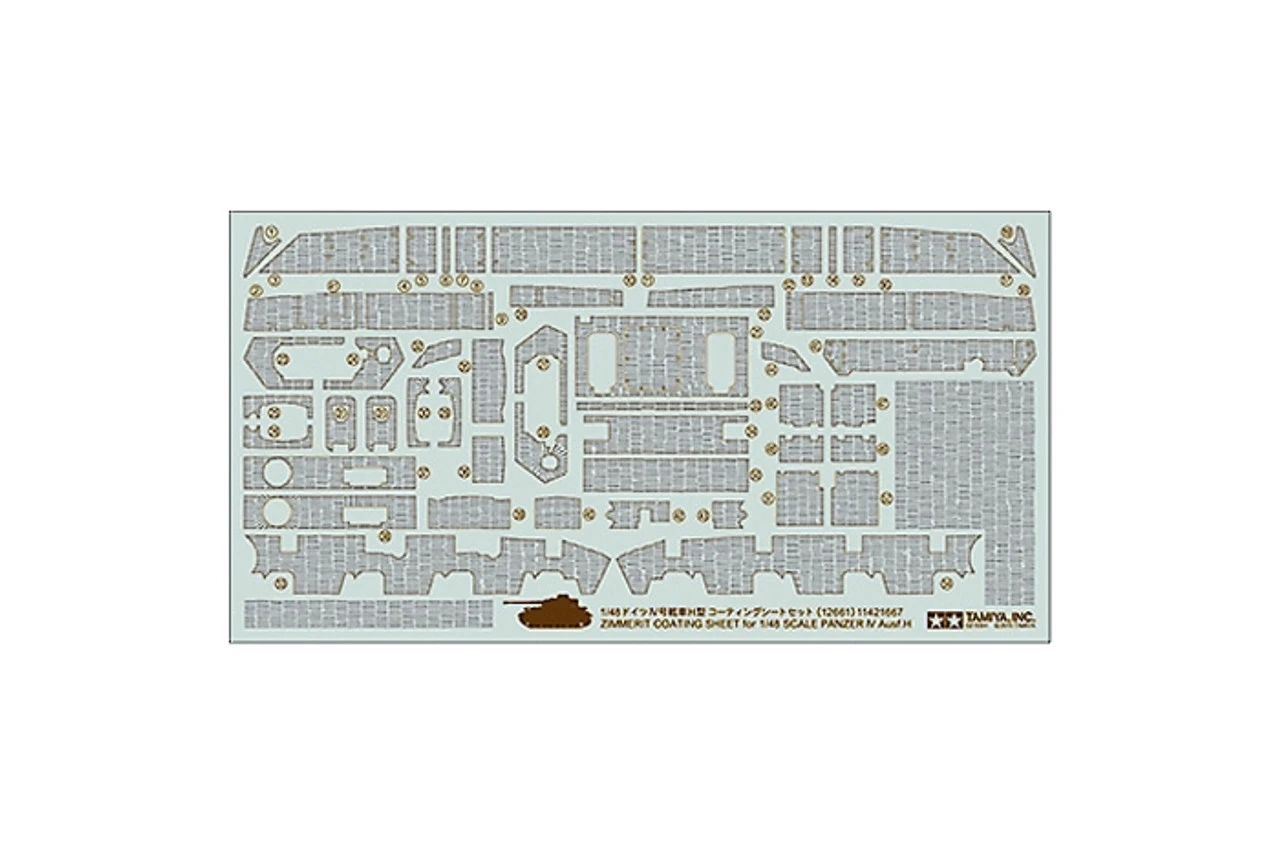 Tamiya 12661 - Zimmerit Coating Sheet - Panzer IV Germany - 1:48 Scale Kit 1 Tamiya 12661 - Zimmerit Coating Sheet - Panzer IV Germany - 1:48 Scale Kit